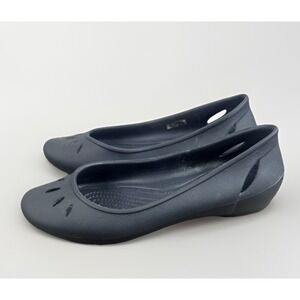 Crocs Kadee Ballet Flats Womens Size 9 W Solid Black Slip-On Comfort Water Shoes